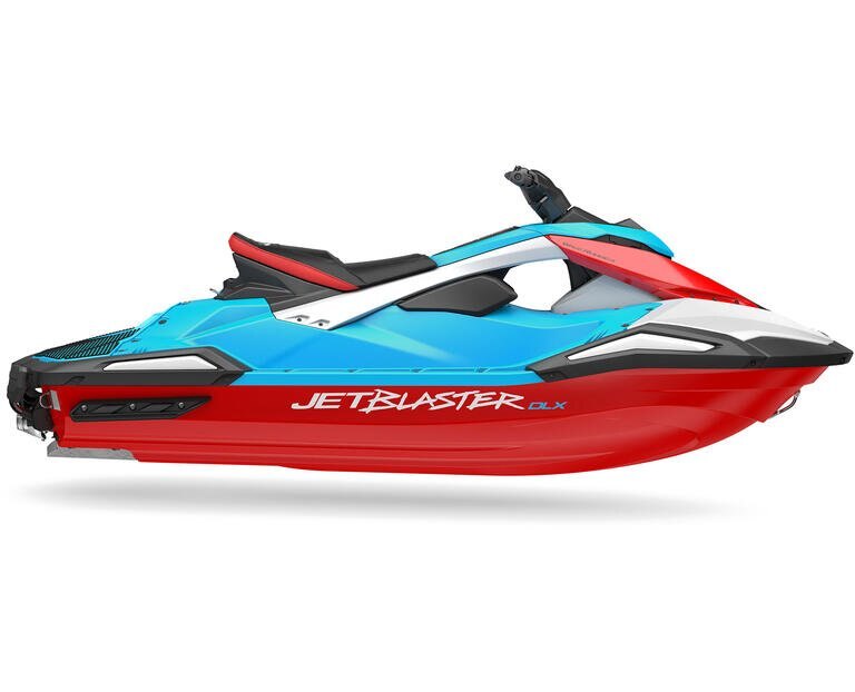 2027 Yamaha JetBlaster DLX 2 UP Cyan/Torch Red