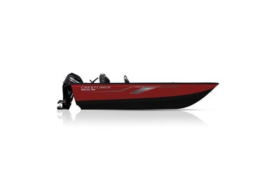 Crestliner 1650 PRO TILLER Black base Fire-Red accent