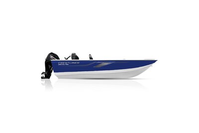 Crestliner 1650 PRO TILLER White base True-Blue accent