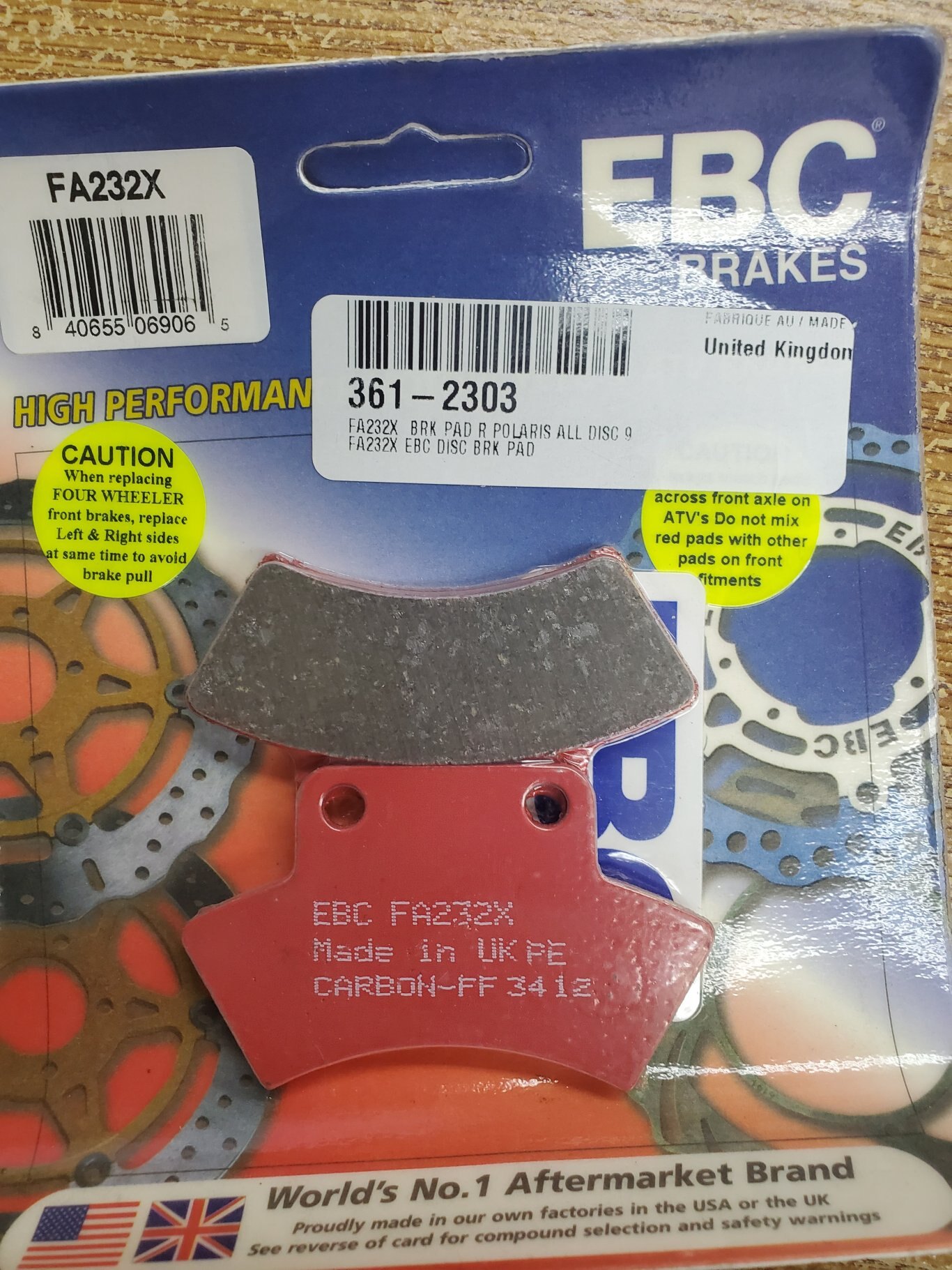 EBC BRAKE PADS PART# FA232X