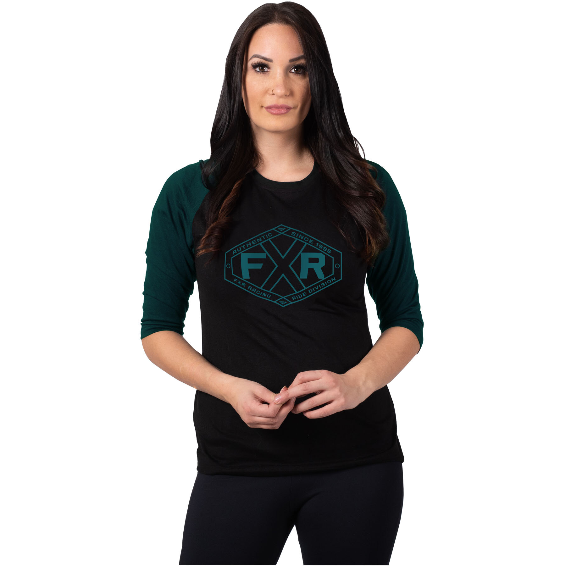 Women's FXR® Evo Tech 3/4 Sleeve T Shirt M black/teal