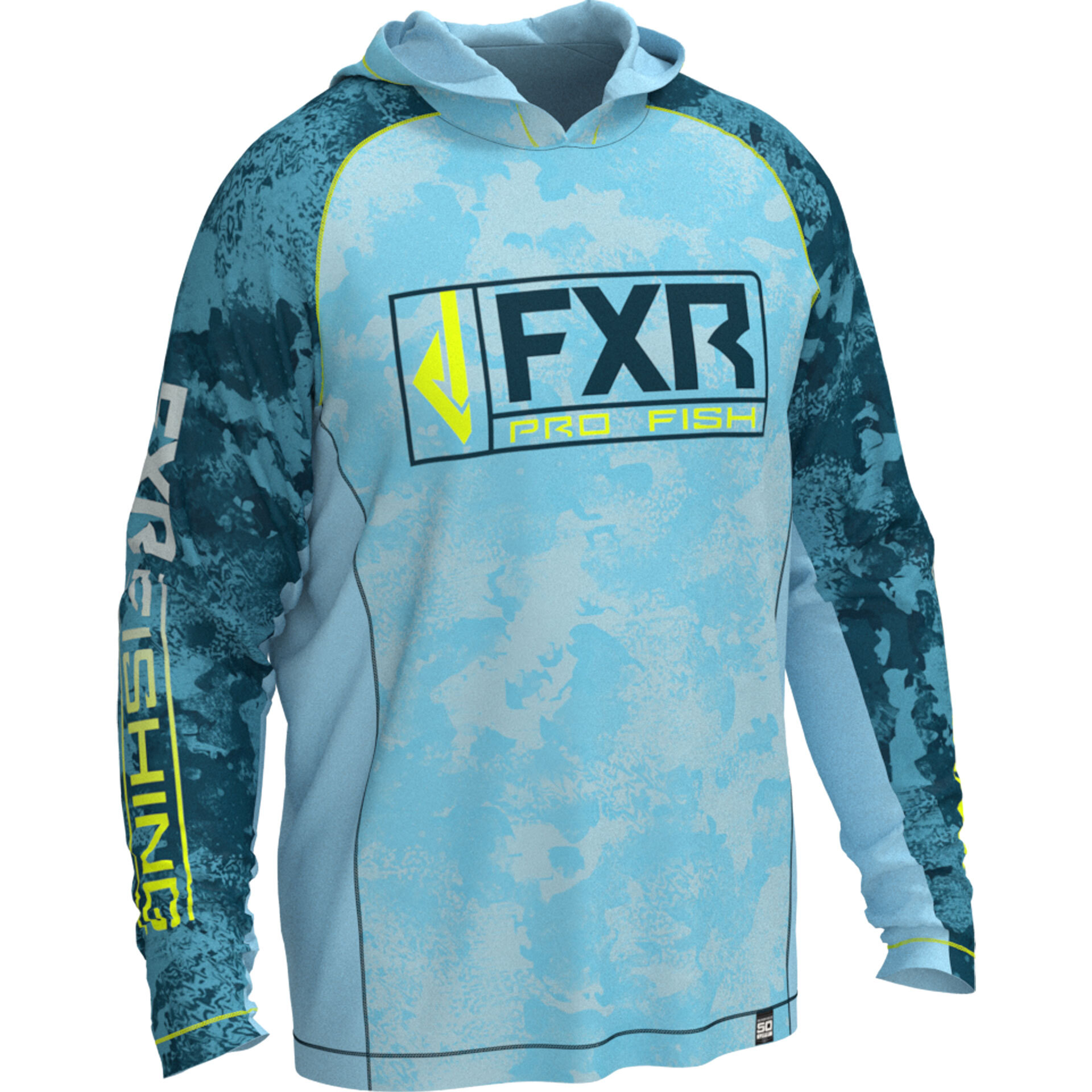 FXR® Derby UPF Pullover Hoodie Small blue/yellow