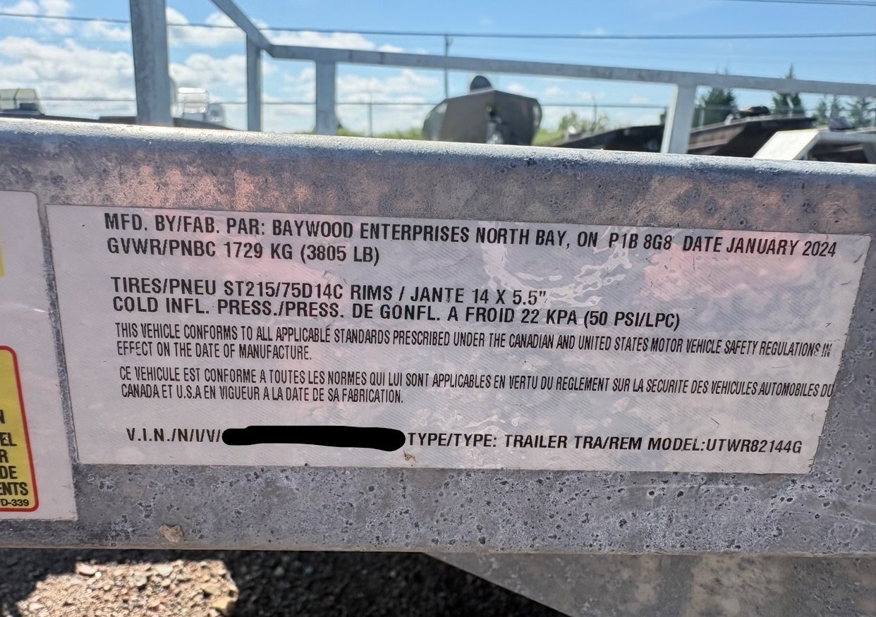2024 Easy Hauler UTWR82144 Galvanized Utility Trailer