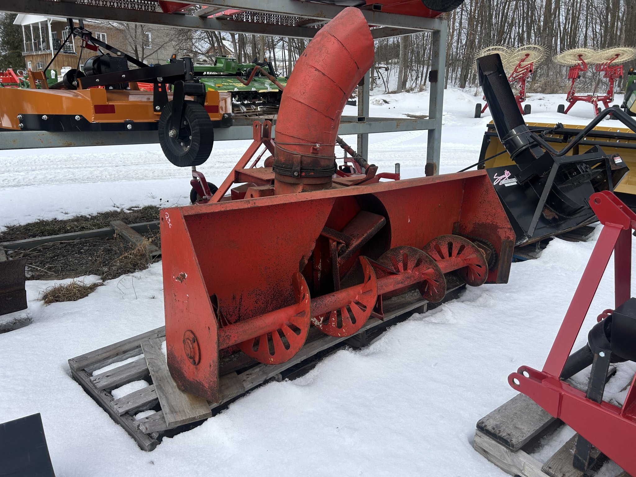 Kioti DK55 with BER-VAC 1425 Front Mount Blower