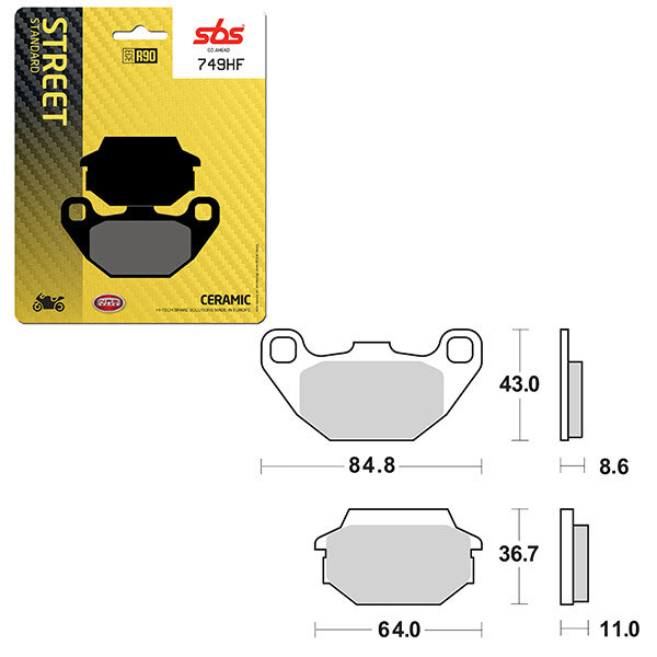 SBS ATV/UTV CERAMIC BRAKE PAD (6190749108)