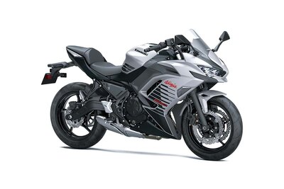 2026 Kawasaki NINJA 650 Metallic Matte Whitish Silver / Metallic Flat Spark Black