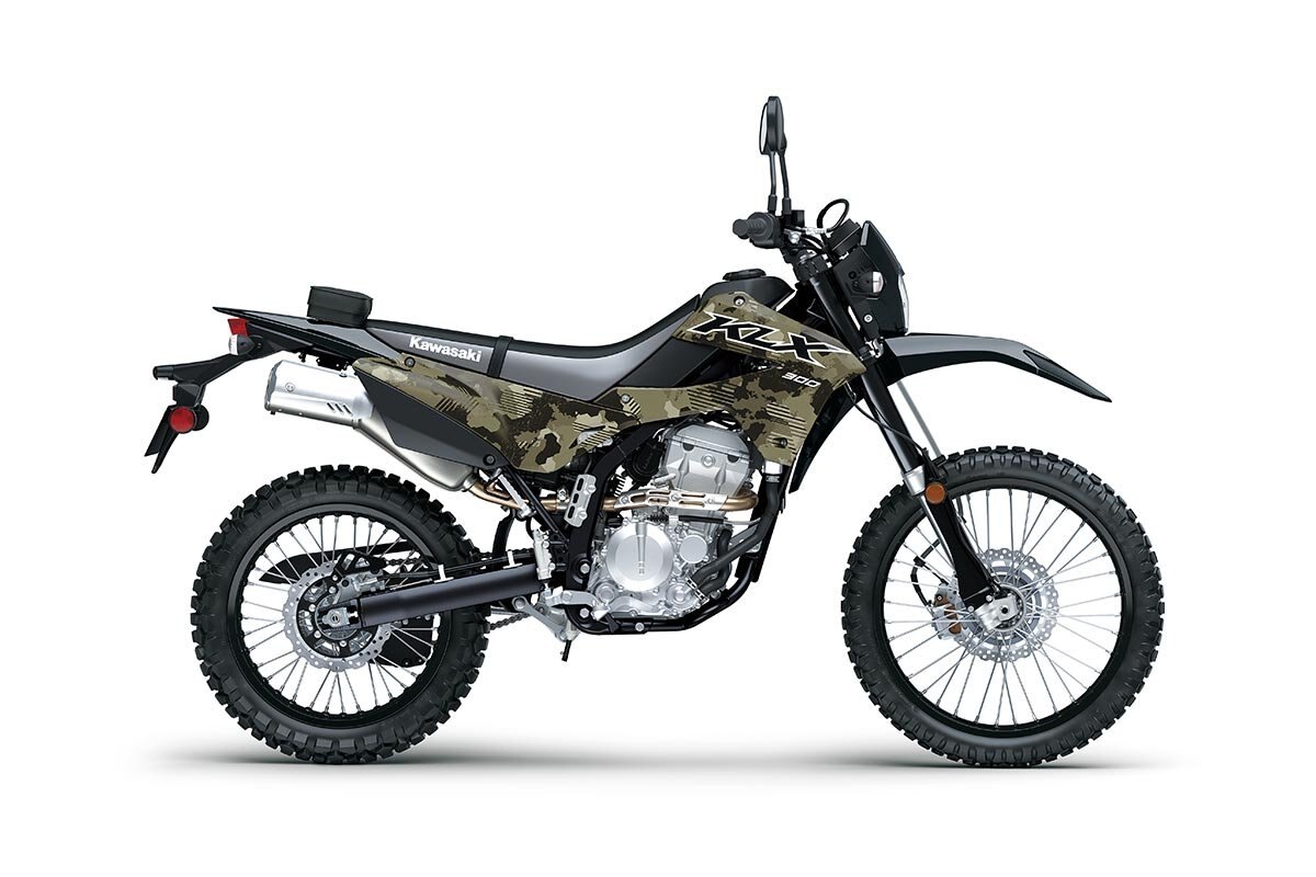 2026 Kawasaki KLX300 Cypher Camo Beige / Ebony