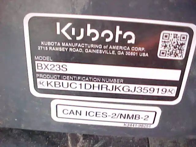 2019 Kubota BX23S