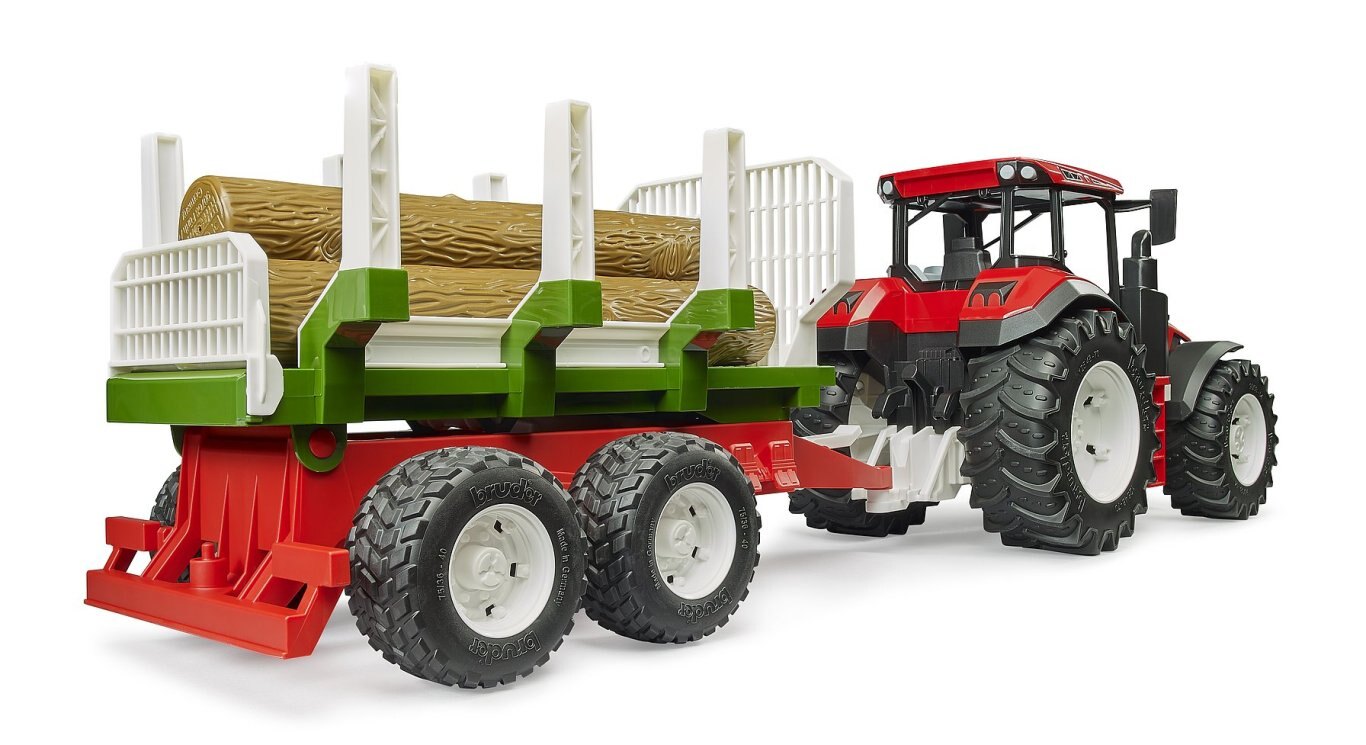 ROADMAX TRACTOR (RED)  C/W TRAILER & LOGS