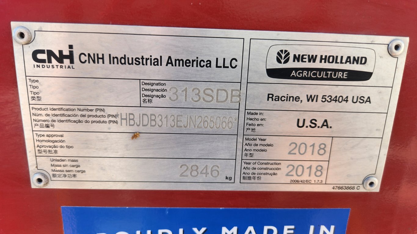 2018 New Holland 313 discbine