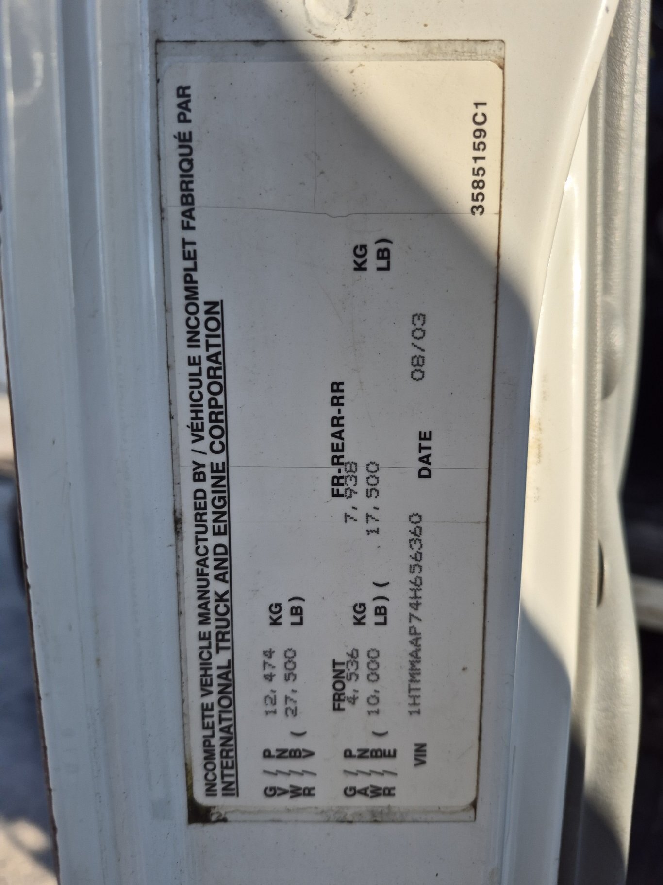 2004 International 4300 Kargo King Hooklift truck