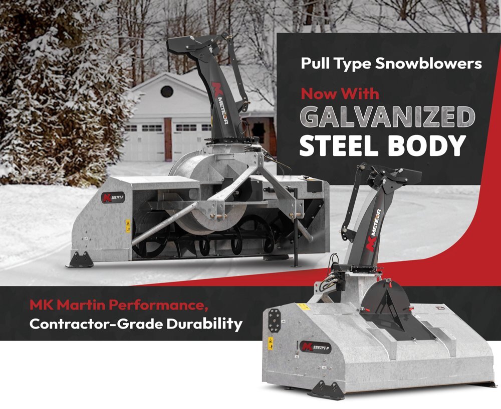 Brand New M.K. Martin SB97PT P Galvanized Pull Type Performance Series Snow Blower