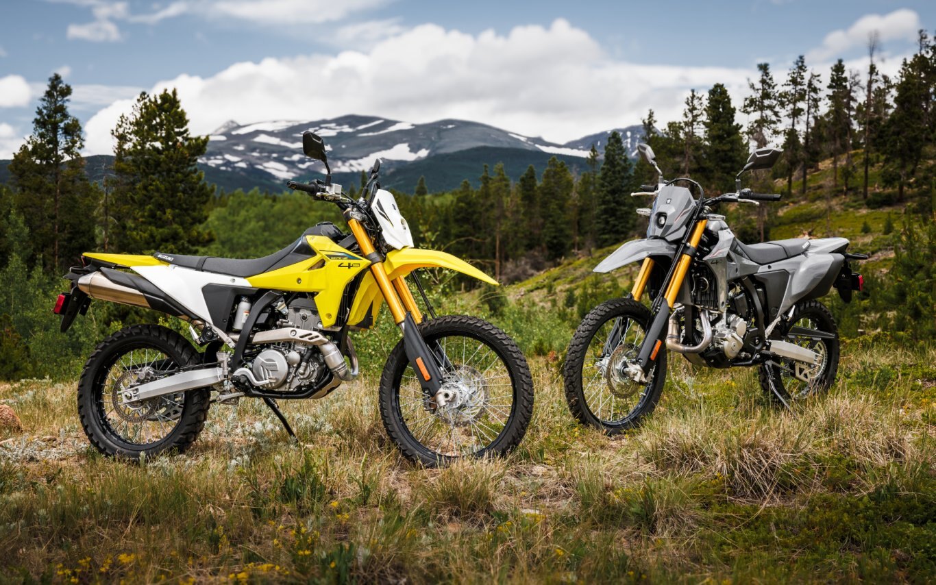 2025 Suzuki DR Z4S Champion Yellow No. 2 / Solid Special White (C1C)