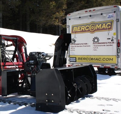 Bercomac 54'' versatile plus Snowblower for tractors equipped with ''skid steer'' style attach
