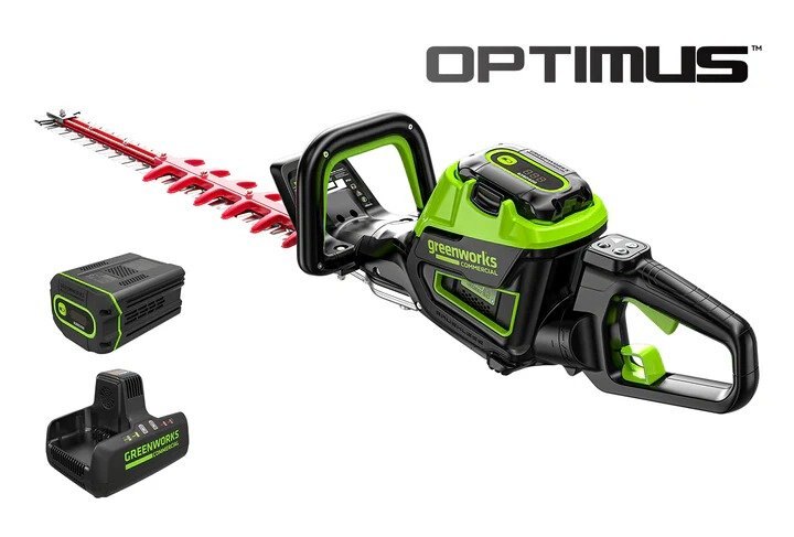 Greenworks Optimus 82V 24 Hedge Trimmer with (1) 2.5Ah Battery and Dual-Port Charger | HT241-25DP