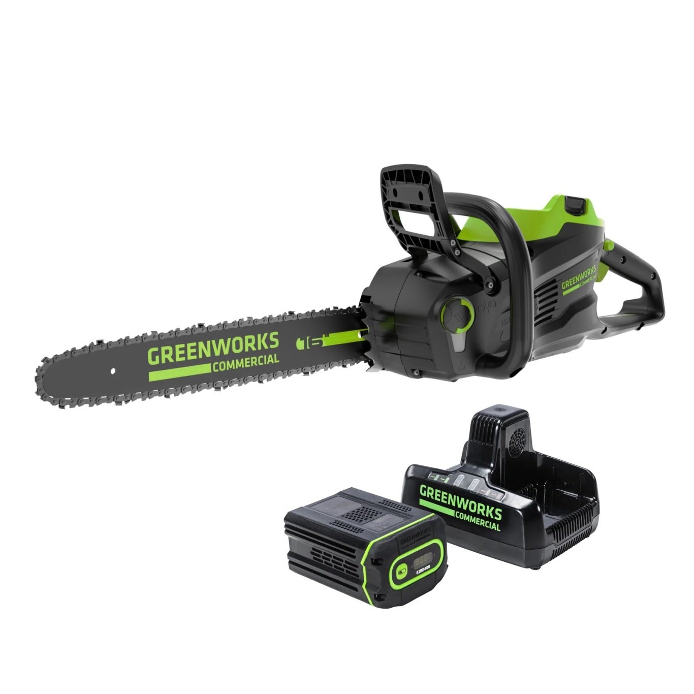 Greenworks 82V 16 2.4kW Chainsaw with 4Ah Battery and Dual Port Charger | 82CS24-4DP