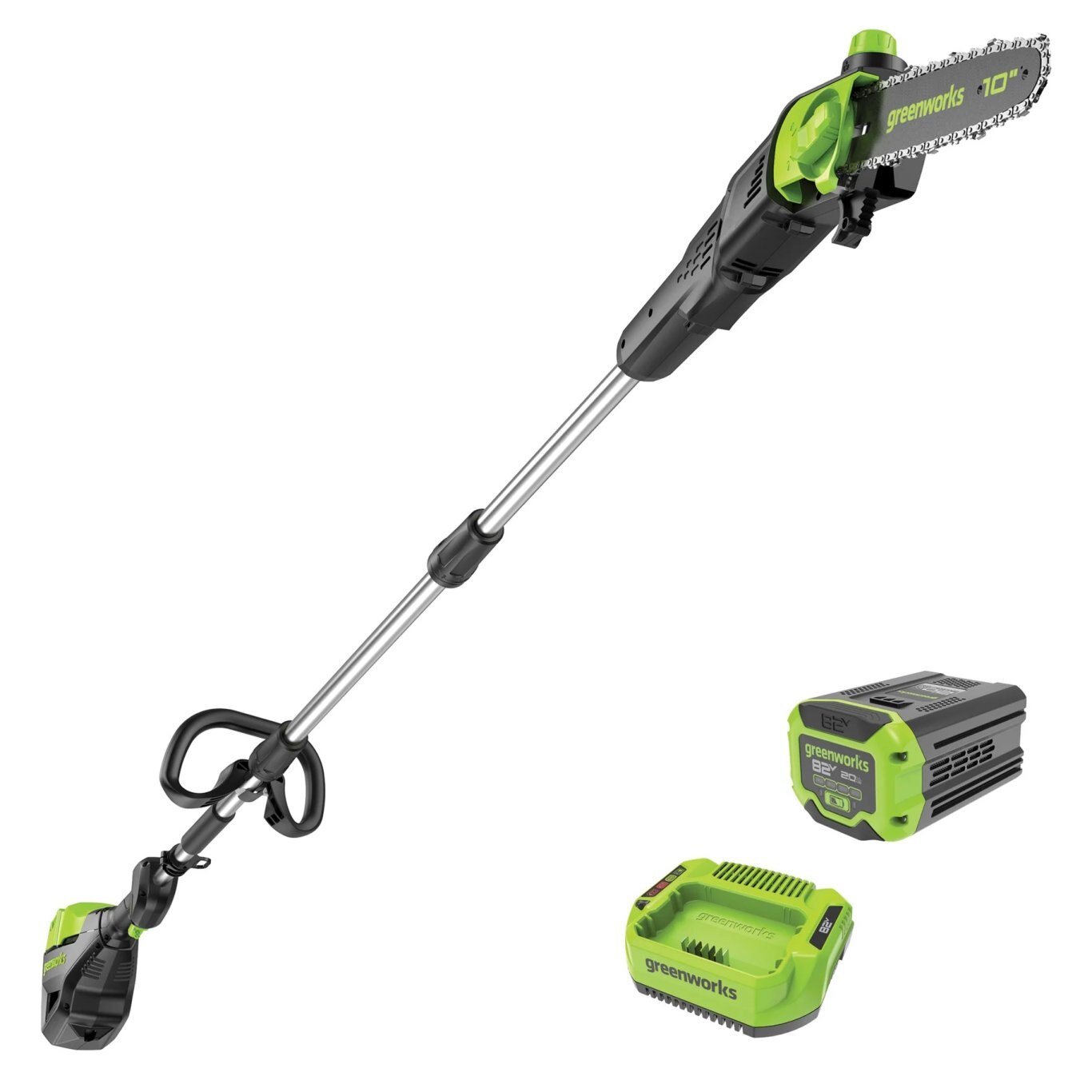 Greenworks 82V Polesaw with 2Ah Battery and Single Port Charger | PS82210