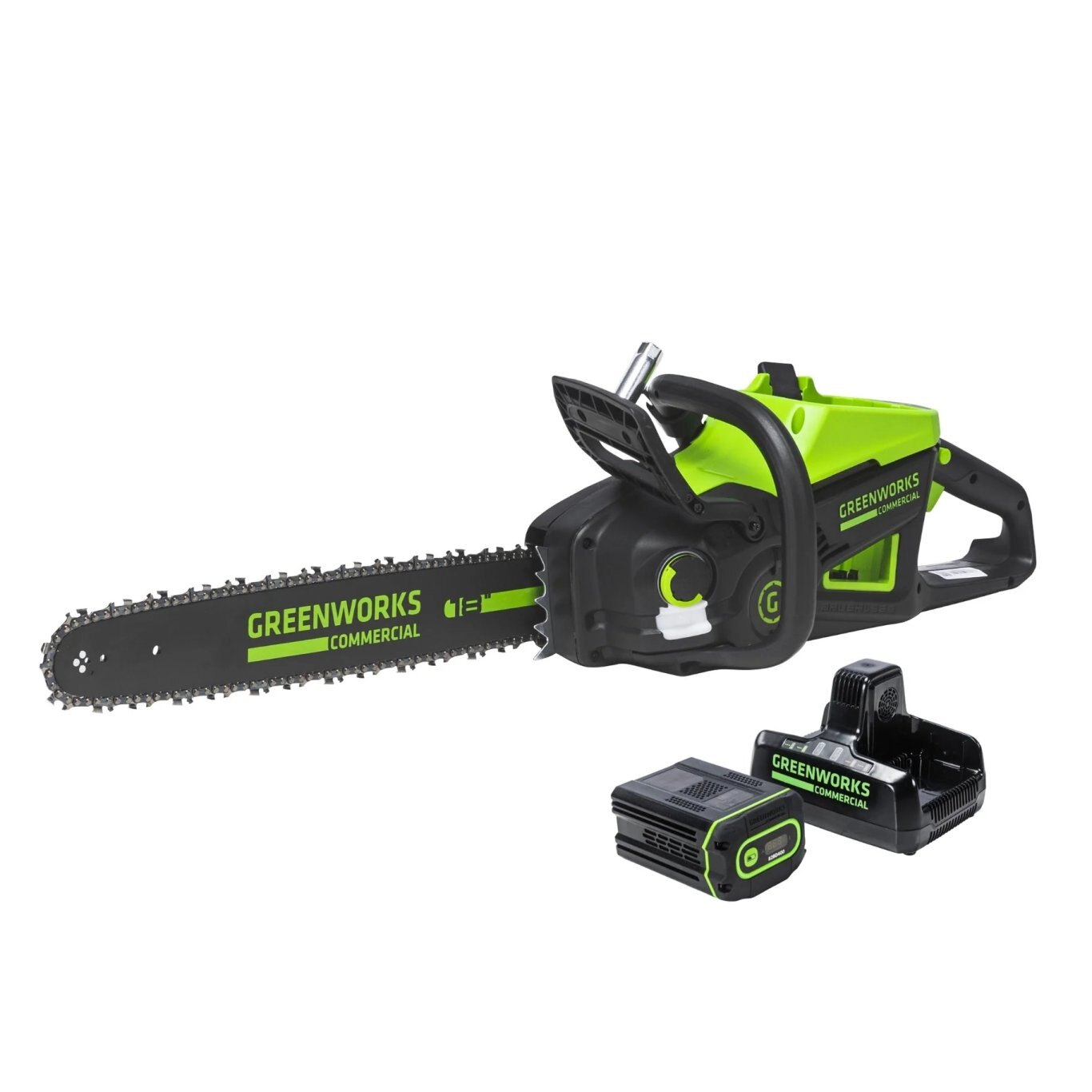 Greenworks 82V 18 2.7kW Chainsaw with 4Ah Battery and Dual Port Charger | 82CS271