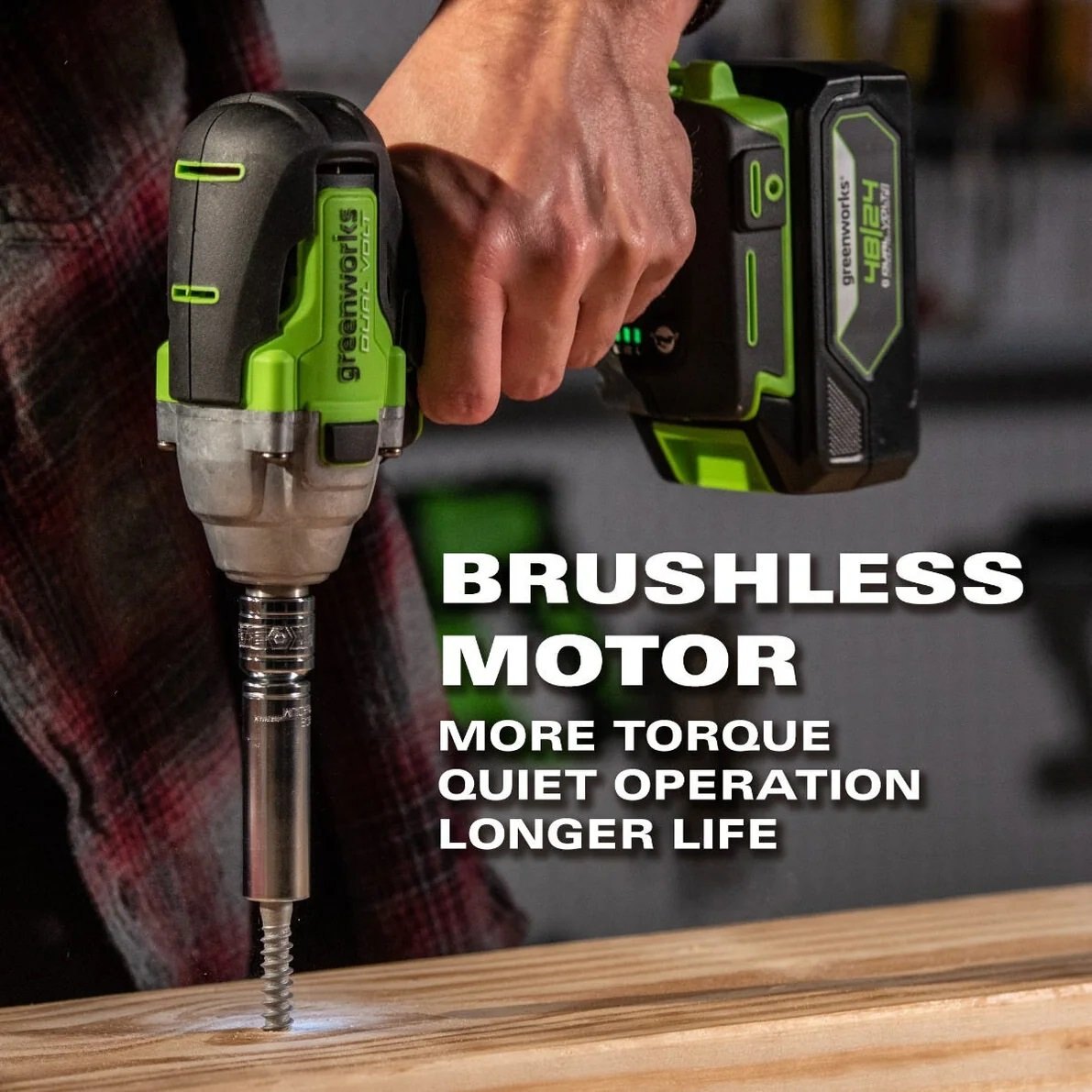 Greenworks 48V/24V Dual Volt 1/2 Impact Wrench Tool Only | 24IW1