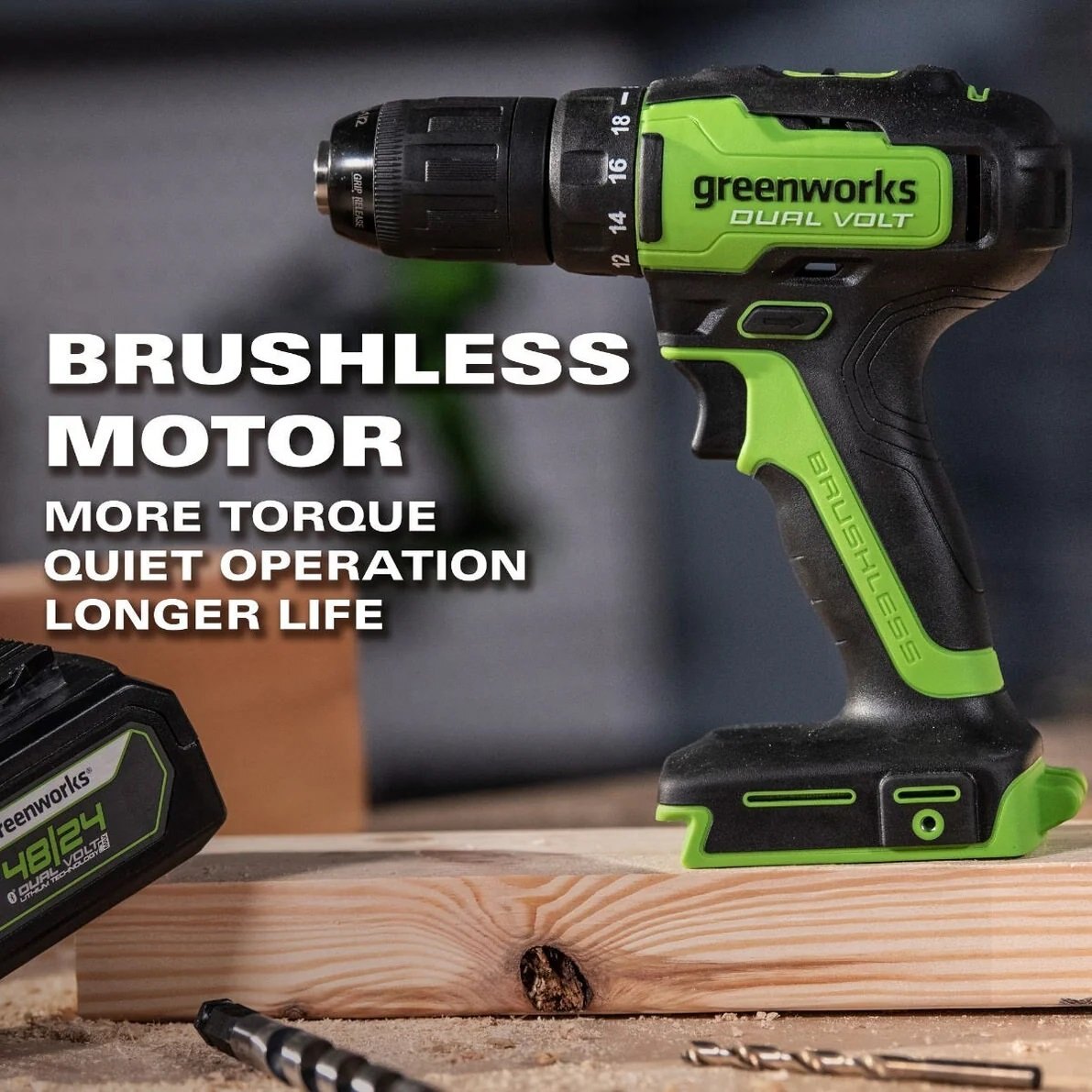 Greenworks 48V/24V Dual Volt 1/2 Drill/Driver Tool Only | 24BD10