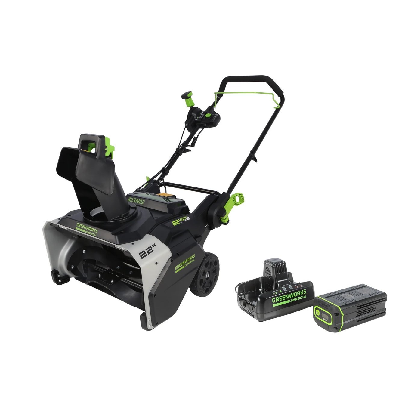 Greenworks 82V 22 Snow Thrower with 5Ah Battery and Dual Port Charger | 82SN22-5DP