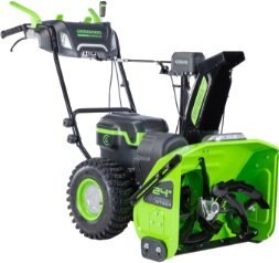 Greenworks 82V Dual Stage Snow Thrower with (3) 6Ah Batteries and Dual Port Charger | 82SN24D-63DP