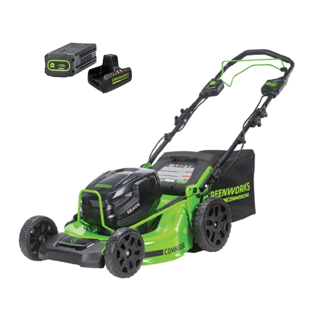 Greenworks 82V 21 Brushless Push Mower with 5Ah Battery and Dual Port Charger | 82LM21-5DP