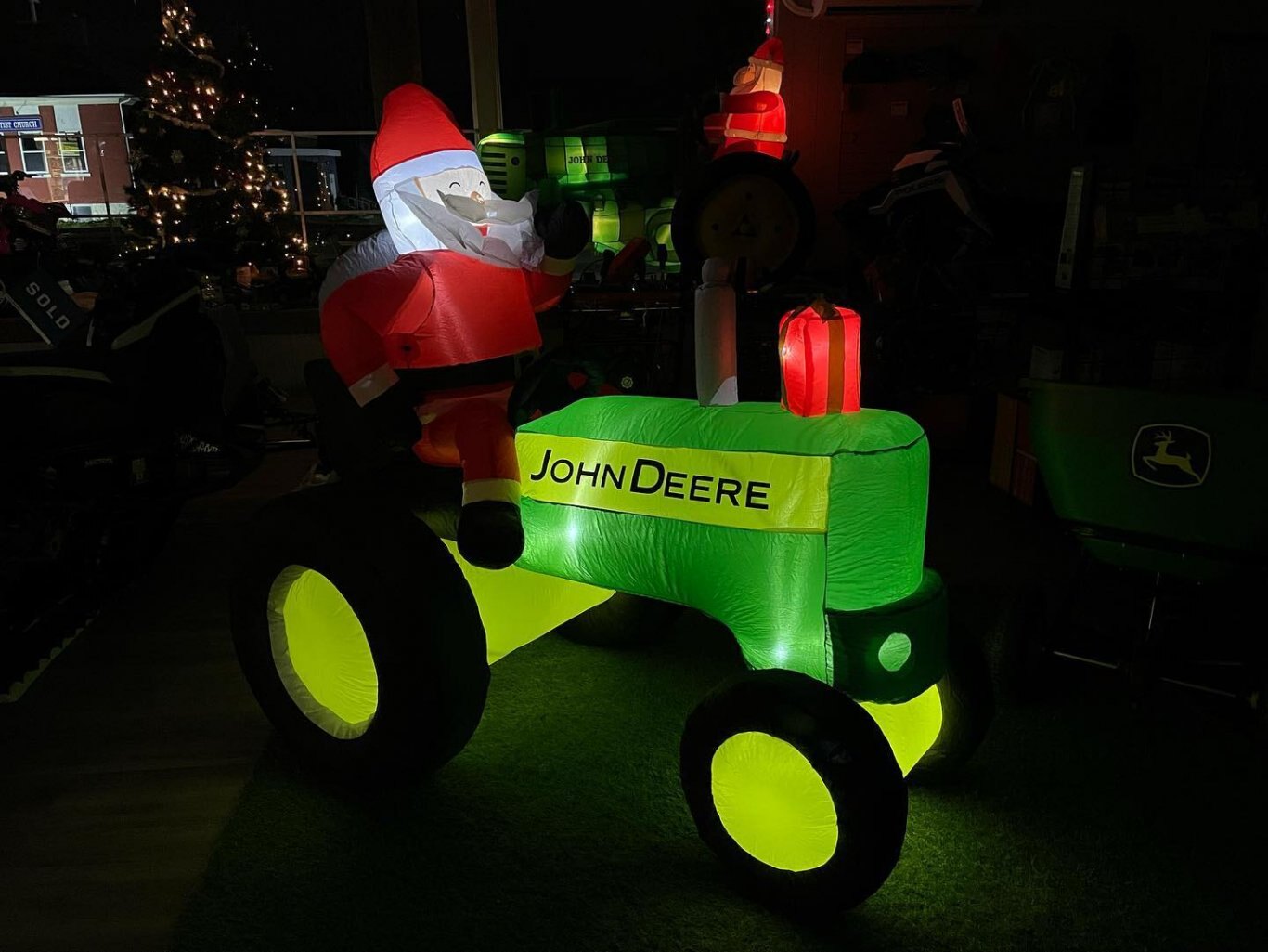 John Deere Inflatable Santa Tractor