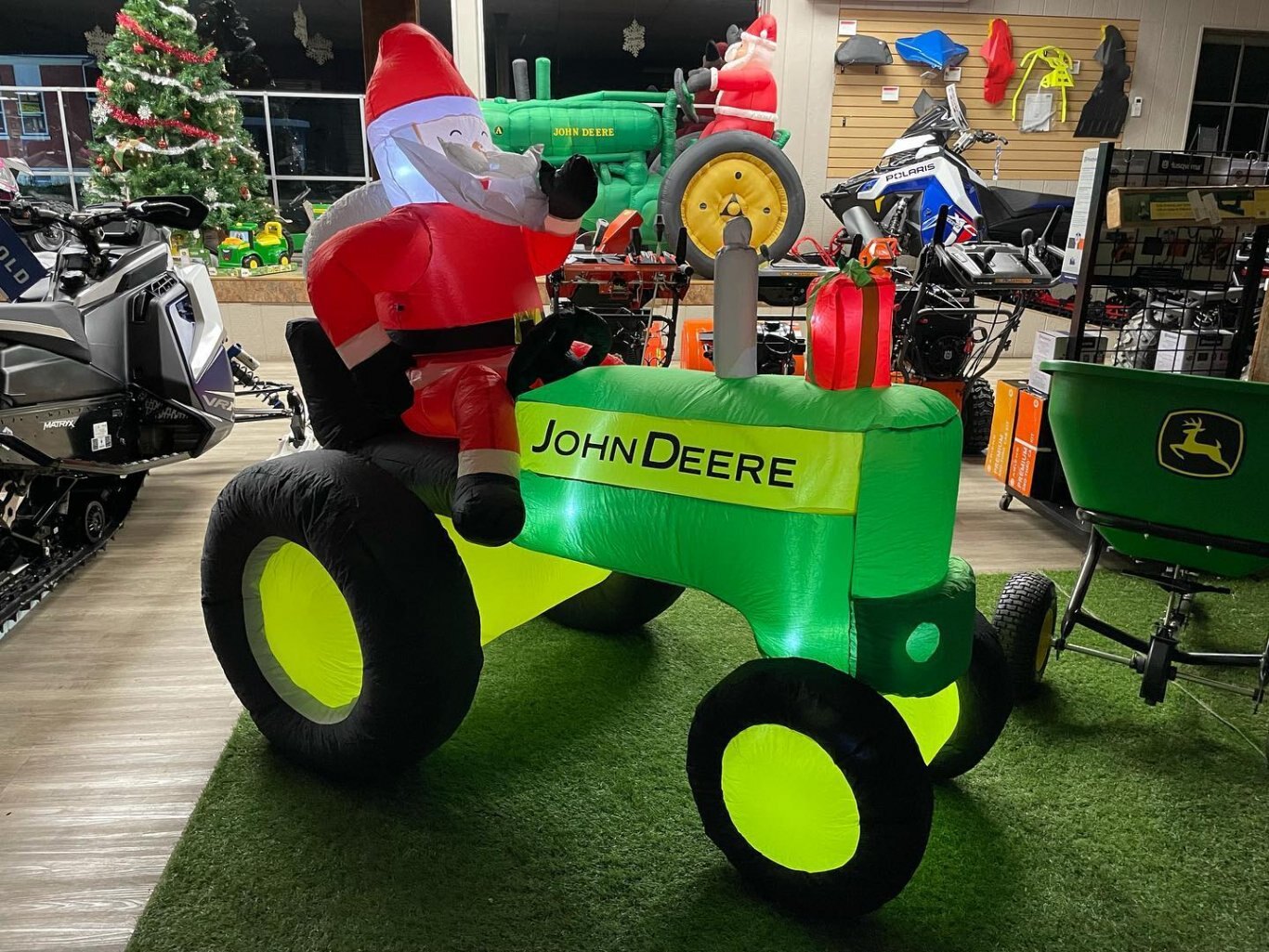 John Deere Inflatable Santa Tractor