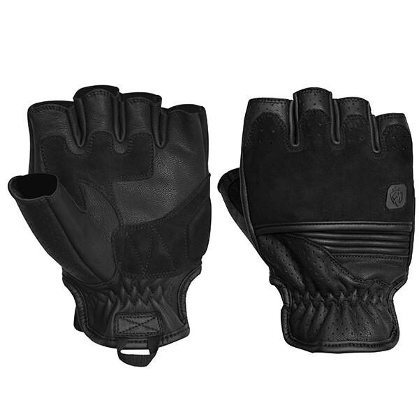 HELGRADE MEN'S IDOL FINGERLESS LEATHER GLOVES 3XL Black Men's