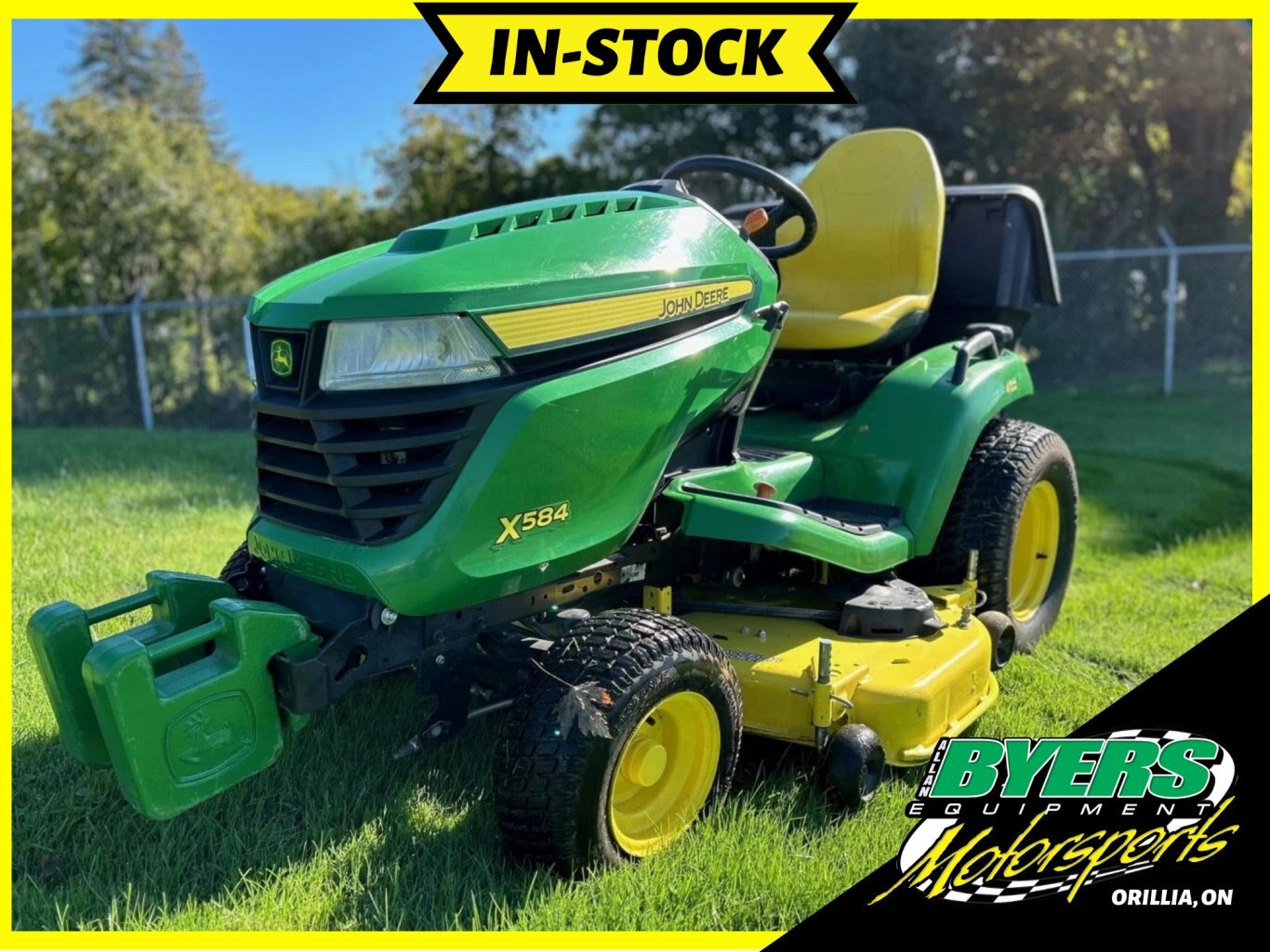 John Deere X584 Lawn Tractor, 48 w/ Bagger & Snowblower