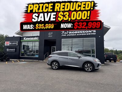 2023 NISSAN MURANO SL AWD ( PREVIOUS RENTAL ) WITH SUNROOF, LEATHER SEATS, HEATED SEATS, REAR-VIEW CAMERA, REMOTE START, HEATED STEERING WHEEL, POWER TRUNK AND NAVIGATION!!