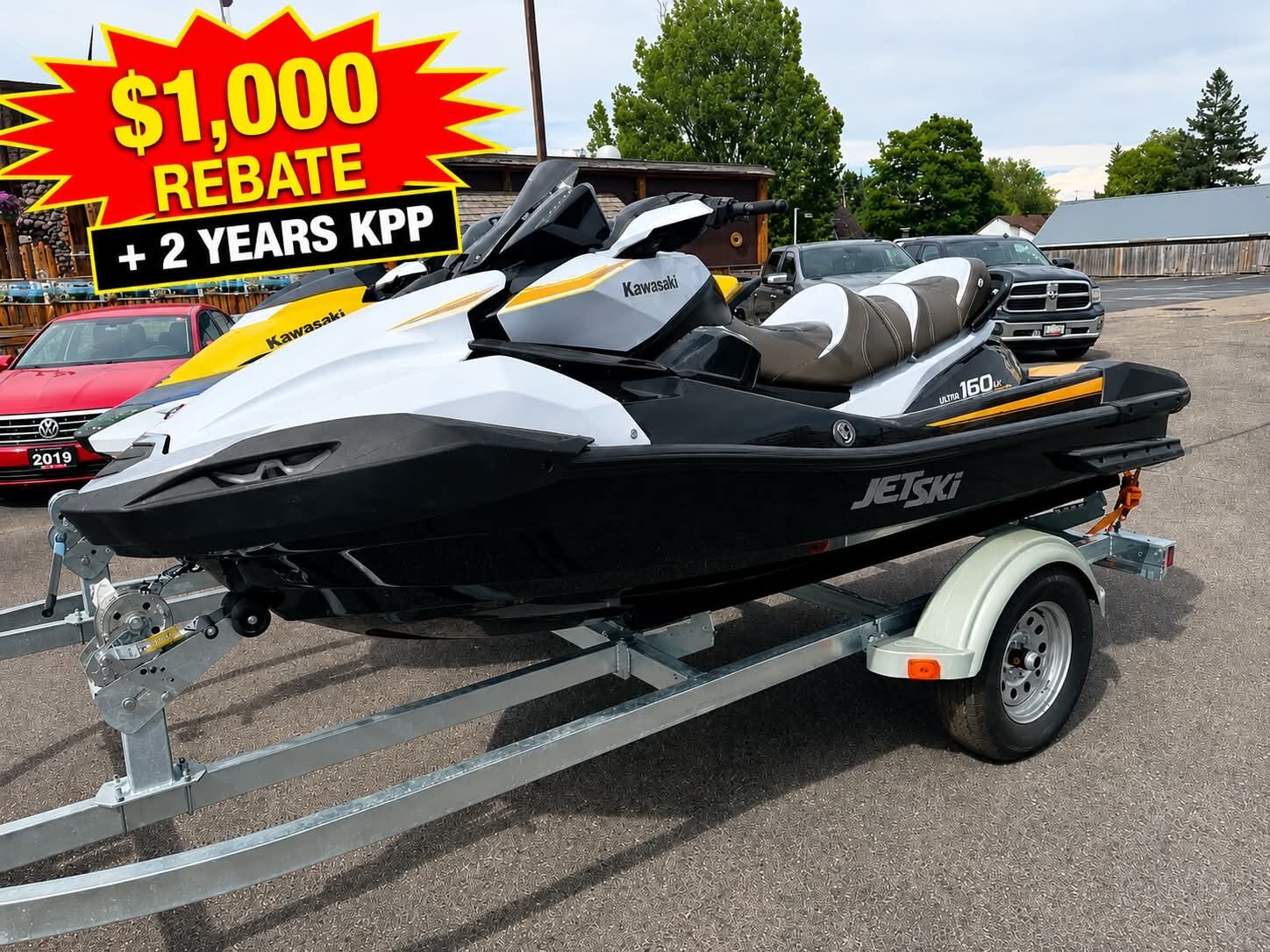 2026 Kawasaki JET SKI ULTRA 160LX Metallic Stardust White / Ebony (IN STOCK)