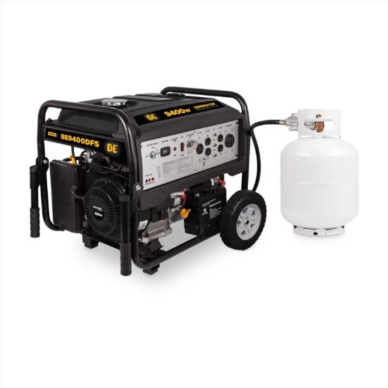 BE Power 9,400 Watt Dual Fuel Electric Start Generator