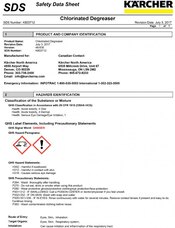 Chlorinated Degreaser Safety Data Sheets