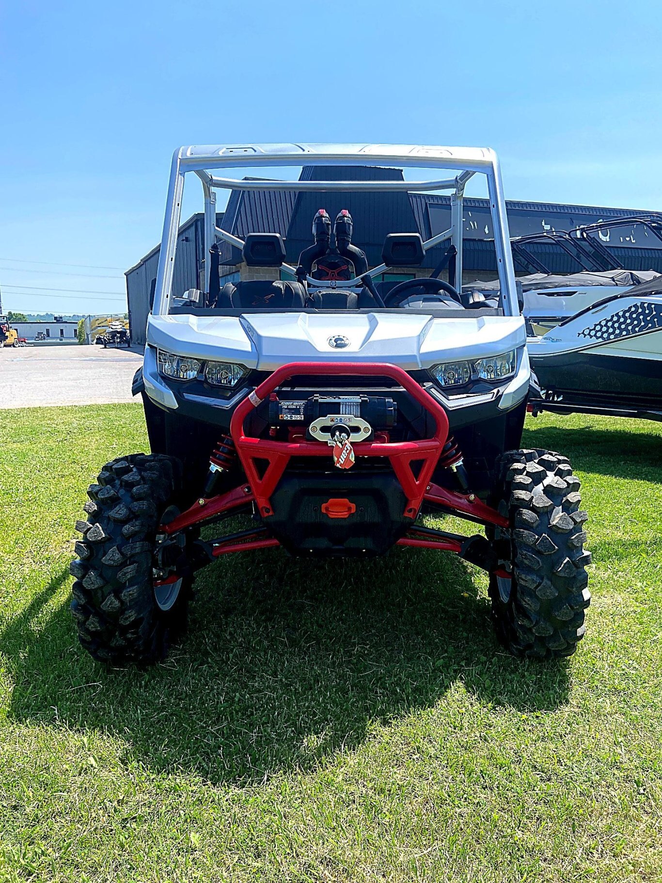 2025 Can Am Defender X MR w/ Half Doors Silver/Red