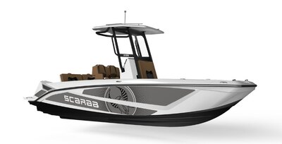 2026 SCARAB 235 Open LX - Denim Blue, Pearl Grey, Velocity White