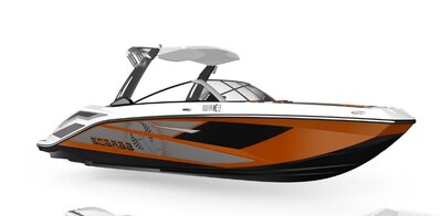 2026 SCARAB 285 LX WAKE - Red, Orange, Grey