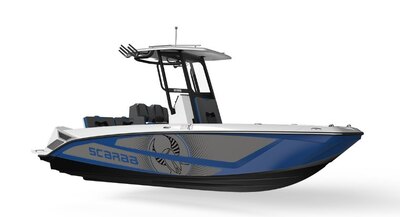 2026 SCARAB 235 Open LX WAKE - White, Blue, Grey