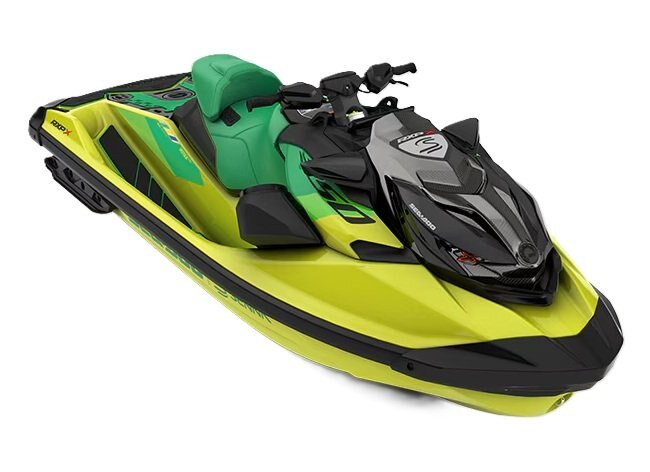 2027 Sea Doo RXP X Senna 350 Audio Racing Yellow / Amazon Green