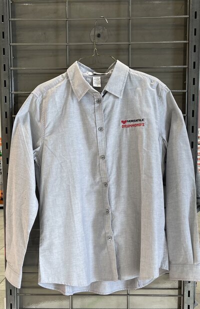 Versatile Grey Button-up Long Sleeve
