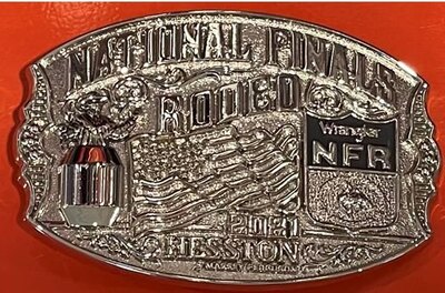 Hesston National Finals Rodeo Belt Buckles in Silver