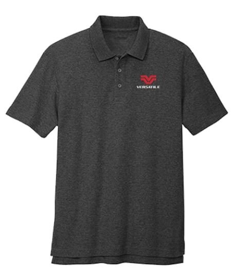 Versatile Cotton Blend Charcoal Heather Polo