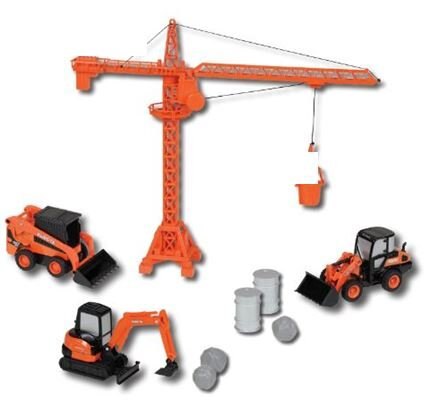 Diecast Construction Equipment & Crane Playset