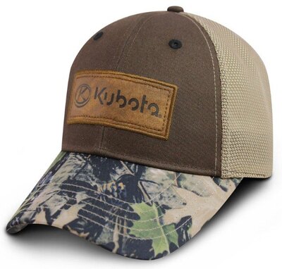 Kubota Backwoods Camo Mesh Snap Hat – Dark Brown/Beige/Camo
