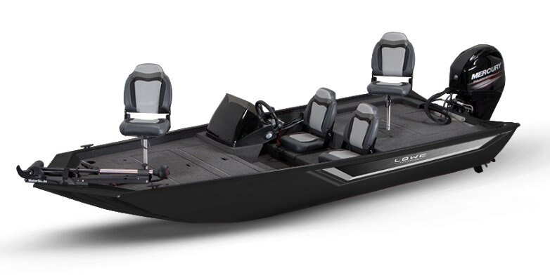 2026 Lowe Boats Skorpion 17 Black Exterior Gray Carpeted Interior