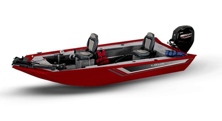 2026 Lowe Boats Skorpion SS Candy Apple Red Exterior Light Gray Poly Roughliner Interior Coating