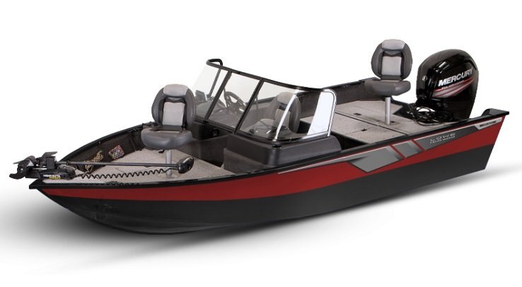 2026 Lowe Boats FM 1675 WT 2 Tone Black Base & Candy Apple Red Accent