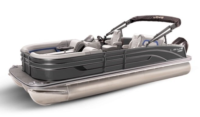2026 Lowe Boats SS 230 DL Charcoal Metallic Exterior Grey Upholstery with Blue Accents