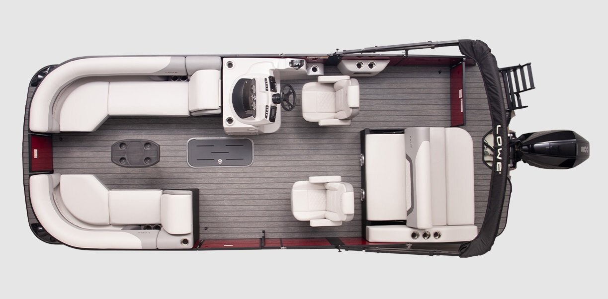 2026 Lowe Boats SS 230 DL Wineberry Metallic Exterior Grey Upholstery with Red Accents